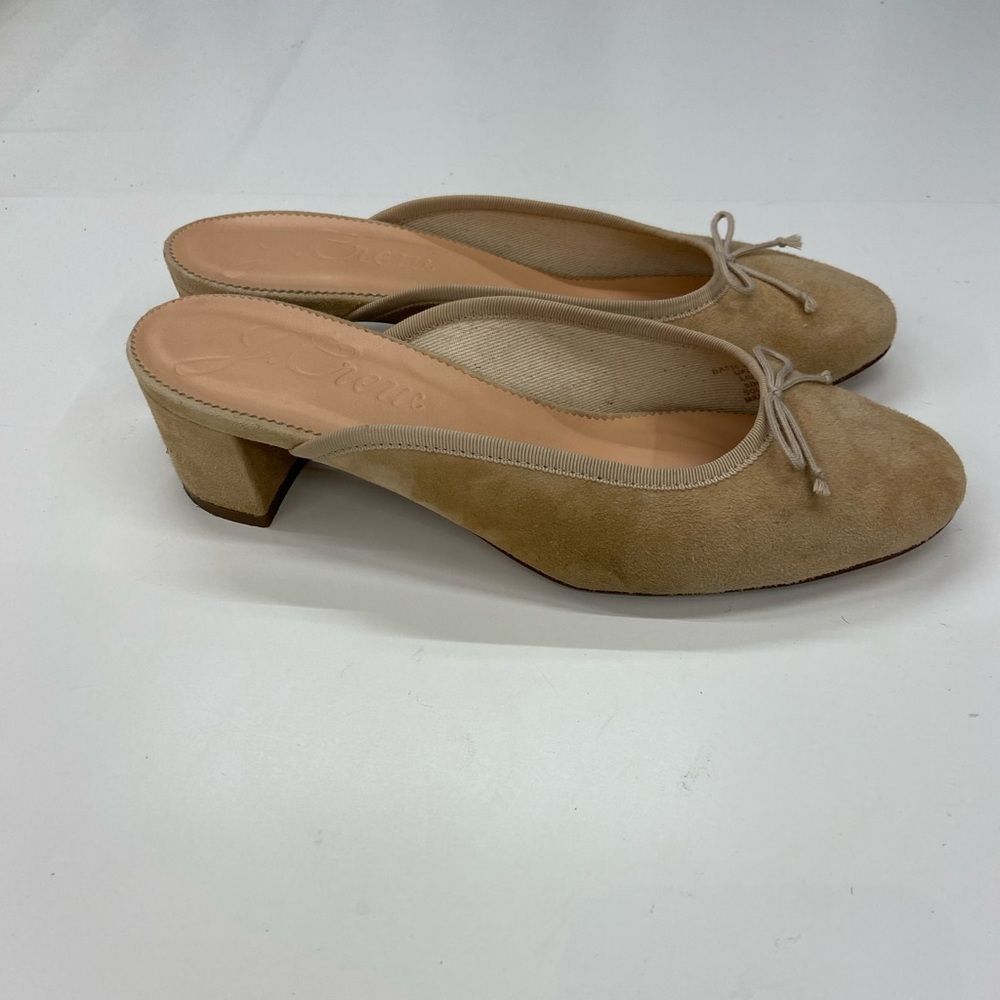 Jcrew suede ballerina mules